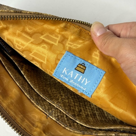 KATHY VAN ZEELAND Faux Snake Clutch Purse with Ornate Strap - Picture 6 of 12